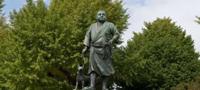 Бронзовая статуя Сайго Такамори в парке Уэно