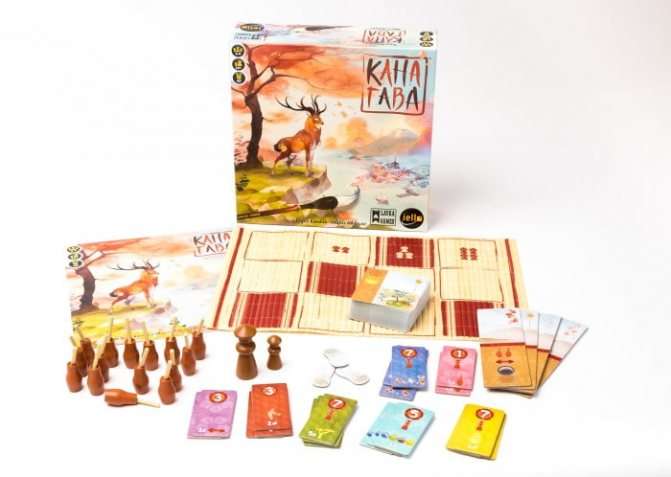Коробка и компоненты игры Канагава
