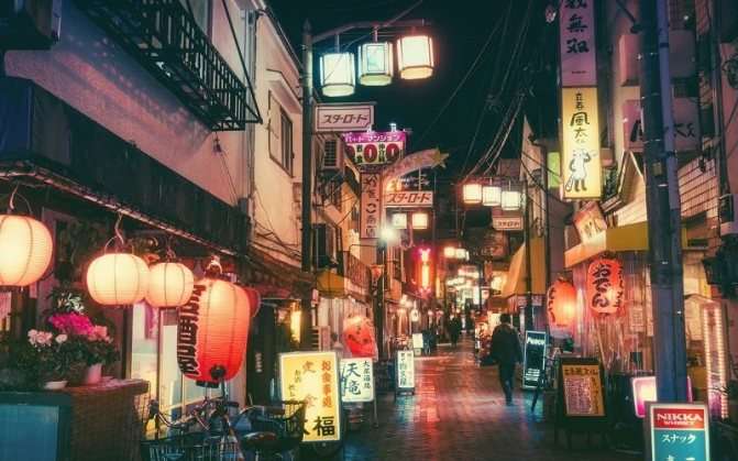 Красочные фонари японских улиц