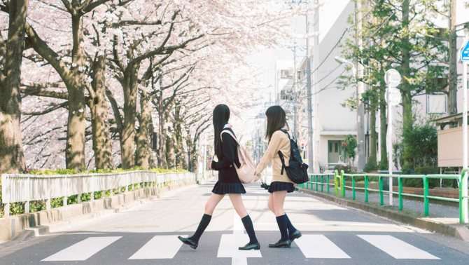 Начало учебного года в Японии совпадает с цветением сакуры