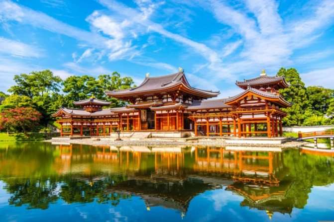 Павильон Феникса храма Бёдо-ин - достопримечательности Киото, Япония