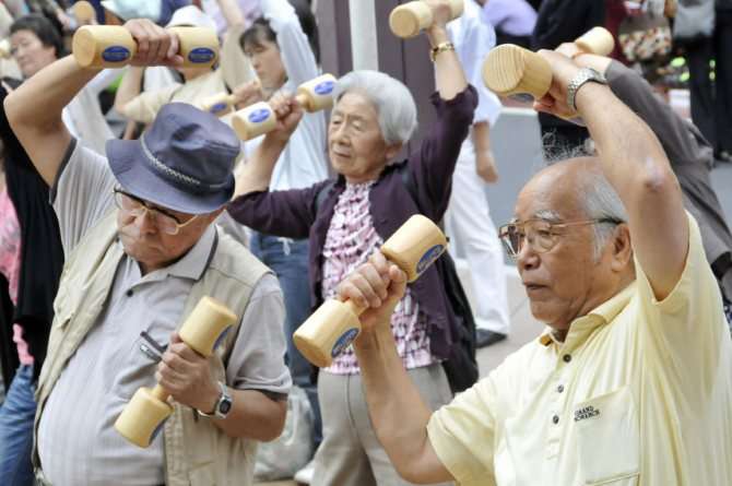 Пожилые японцы много двигаются