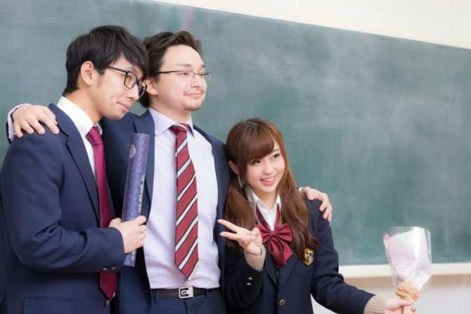 студенты-японцы с учителем